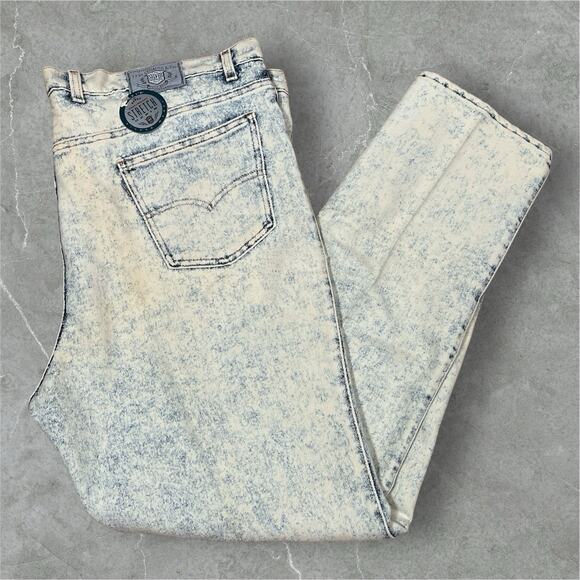 VTG 80s 90s Levis Acid Wash Jeans Mens 46x31 48 Tags Silver Medal Stretch USA - Picture 1 of 14